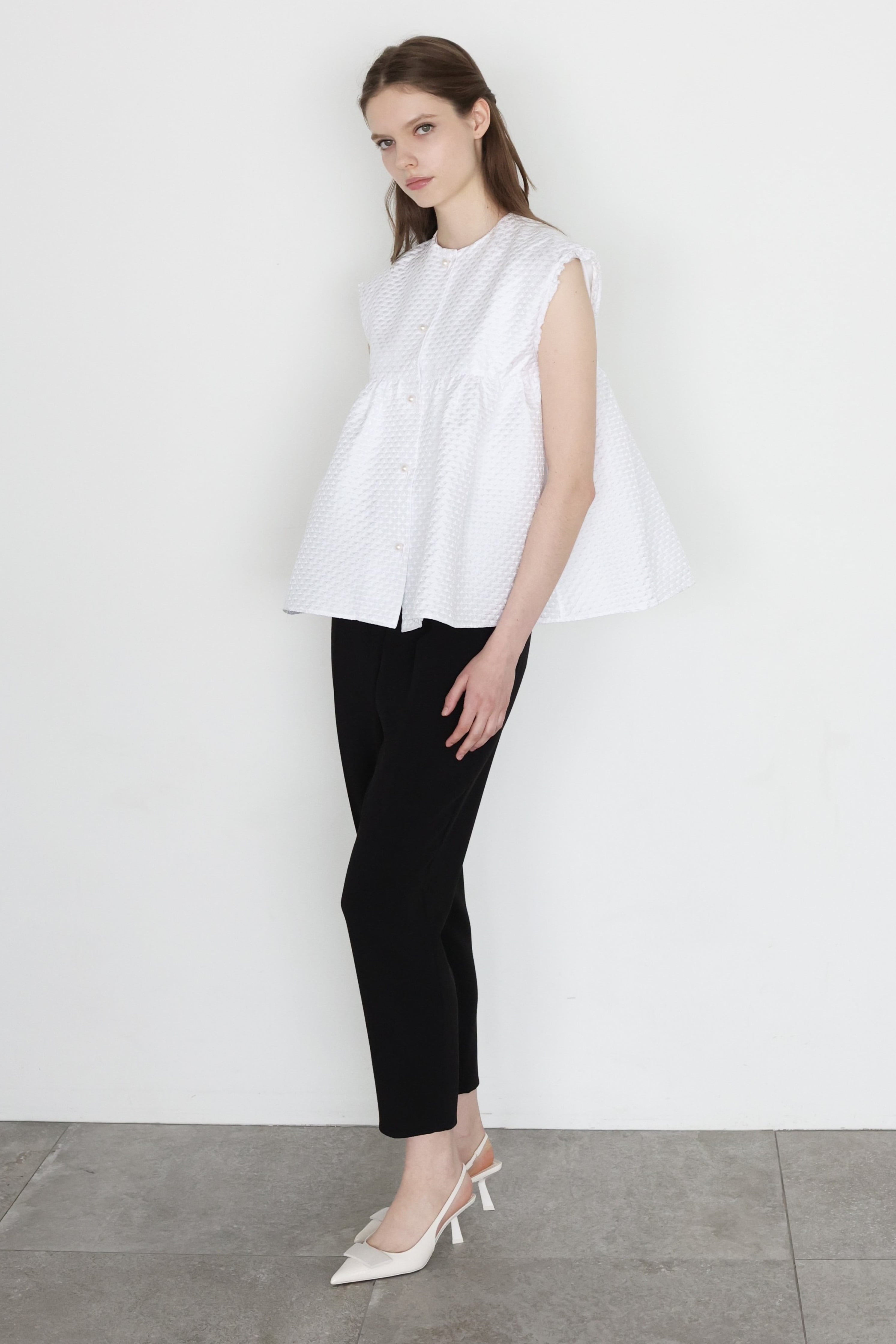 CLOVER COUTURE PEPLUM GILET BLACK【母の日ギフト_25日まで送料 CLOVER COUTURE PEPLUM GILET BLACK【母の日ギフト_25日まで送料