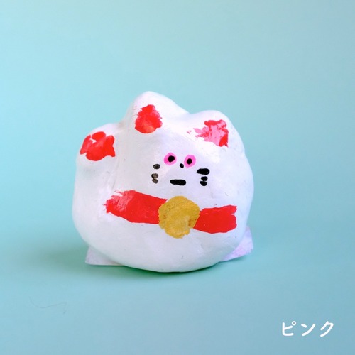 【松岡マサタカ】オブジェ「おいで猫・ピンク」