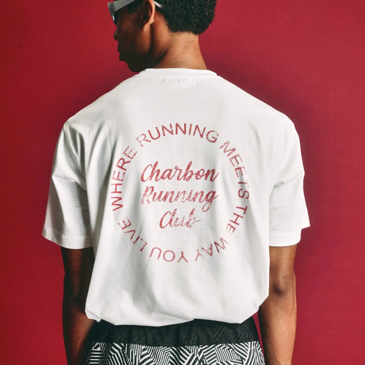 charbon / PIGMENT DYE PRINT T-SHIRTS WHITE RED（WHITE×RED） | 道が