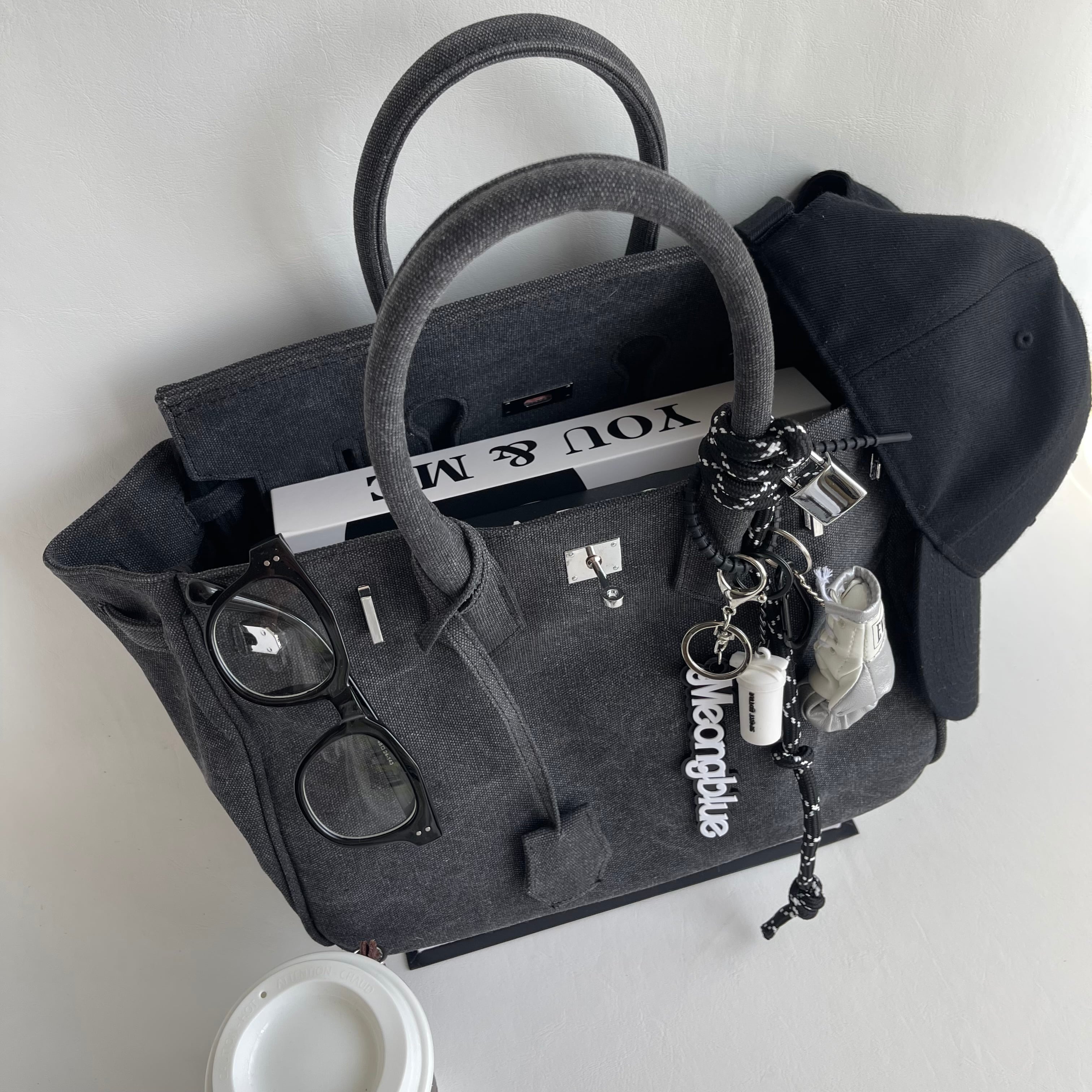 【完売品・新品】meong blue KANAGU Army BAG KANAGU Army BAG / Vintage Black / Fitness & logo charm | meong blue