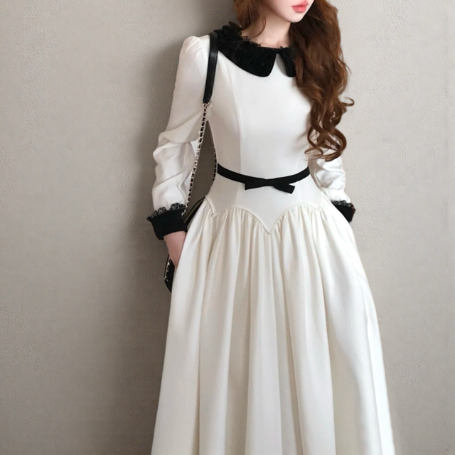 【dress】リボンベルトロングワンピース＆ミニワンピース　N3347
