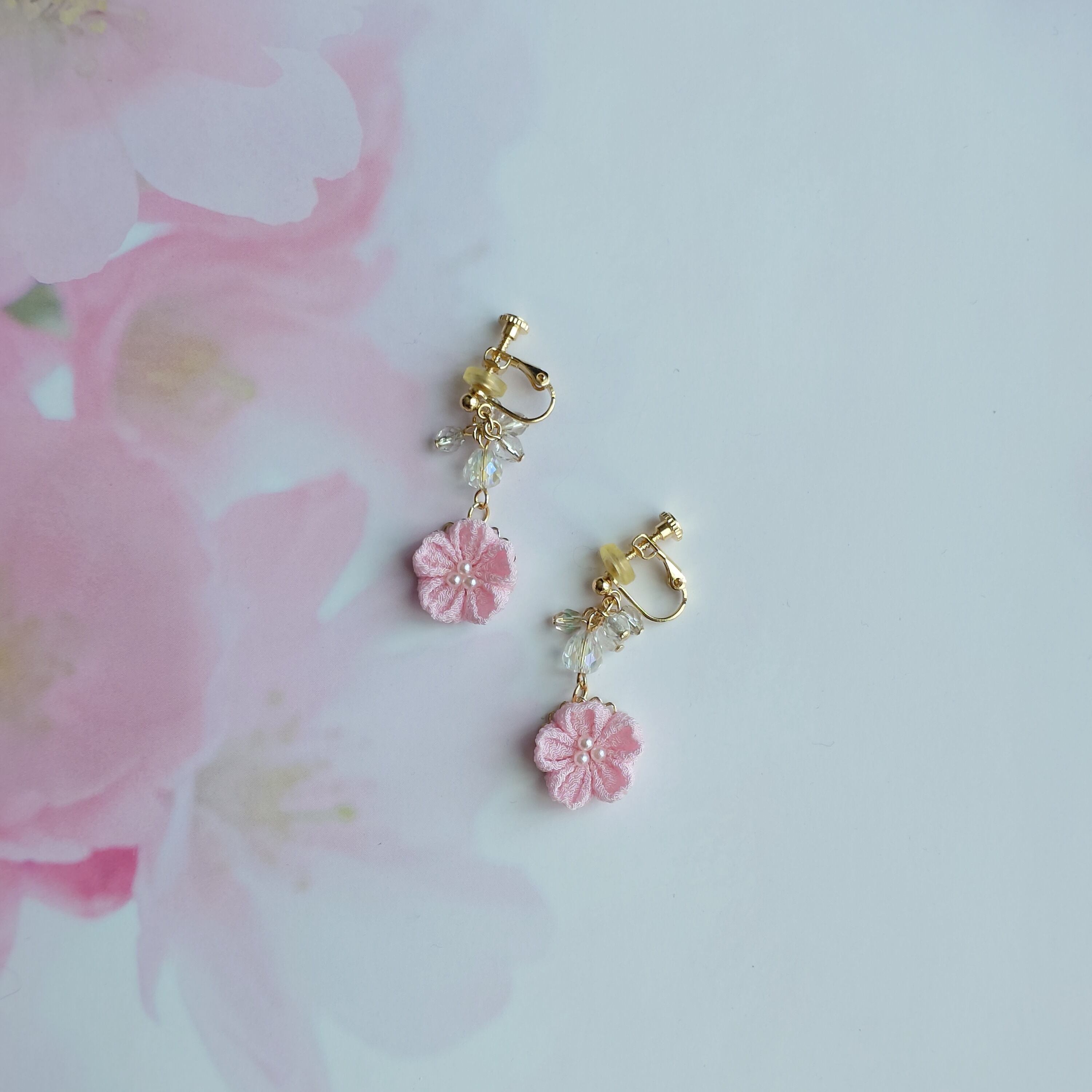 つまみ細工の桜 イヤリング/ピアス | Pay ID