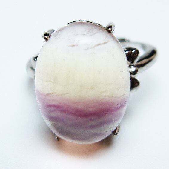 フローライト リング 蛍石 指輪 フリーサイズ 15号 一点物 メール便可 [M便 1/20] 115-7054