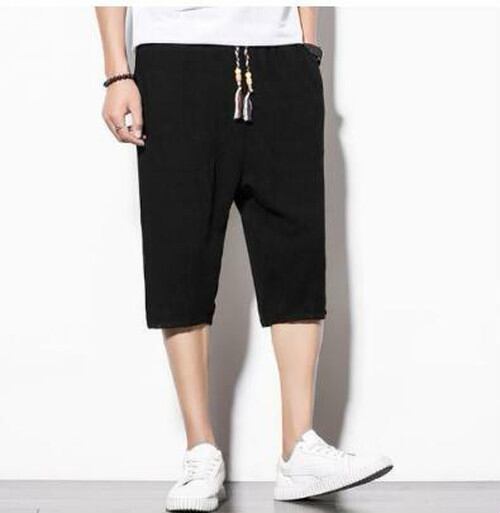 3XL ブラック 黒 サルエルパンツ メンズ ハーフパンツ ショートパンツ