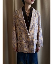 pink beige paisley pattern shirt jacket-4306-8