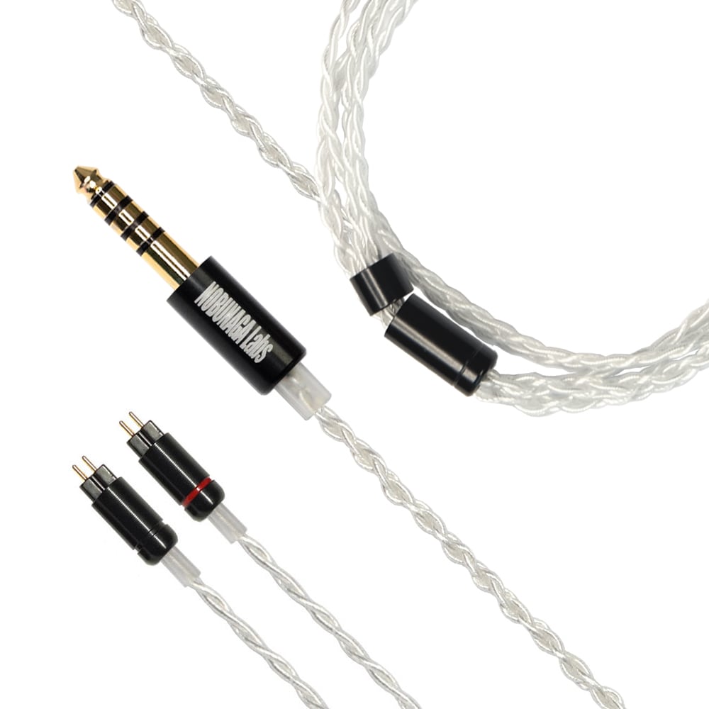 【サンプル市】NOBUNAGA Labs entry:60cmリケーブル:4.4㎜/カスタムIEM2pin用:OFC4芯銀メッキ