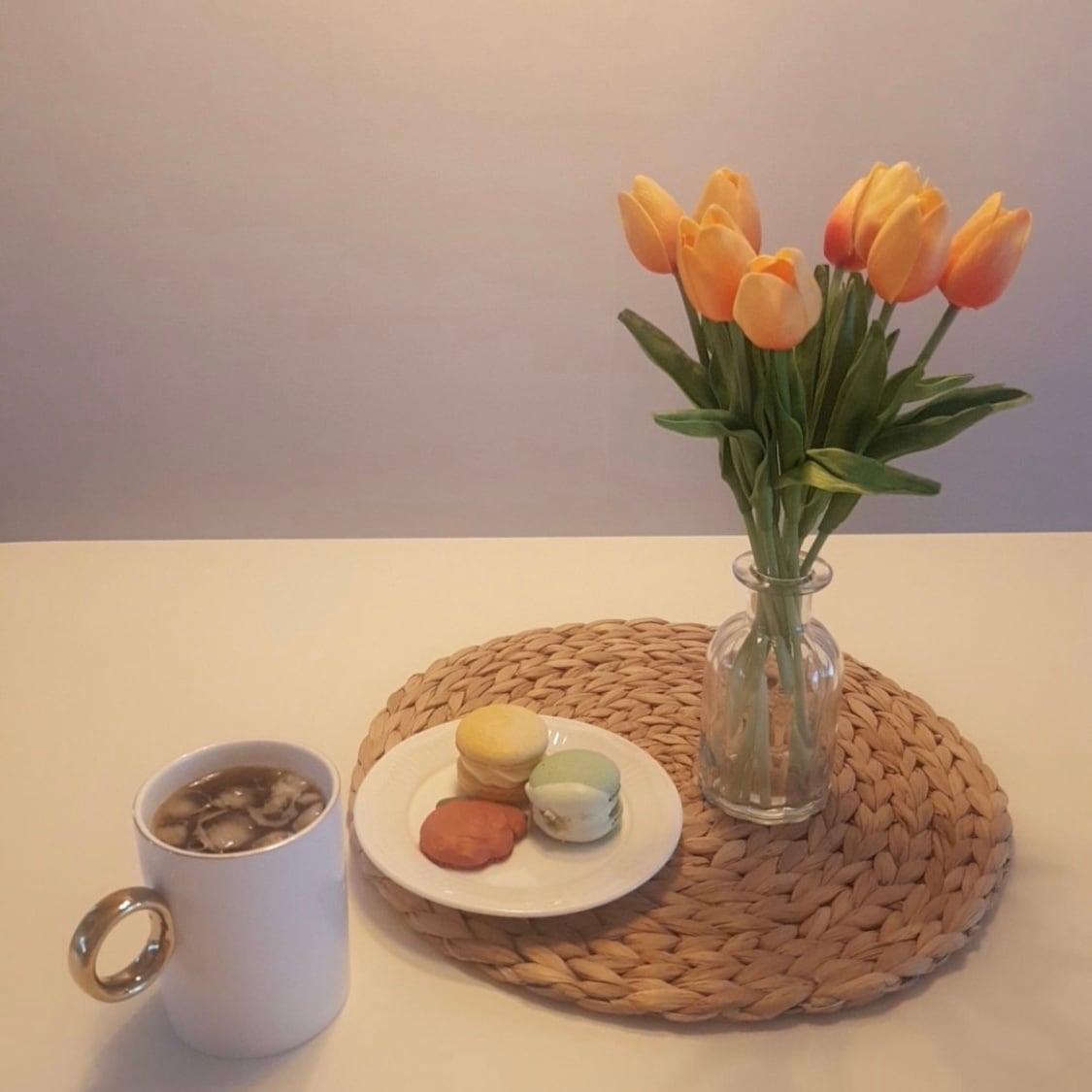 tulip 10P + vase SET 5colors / チューリップ 造花 花瓶 セット