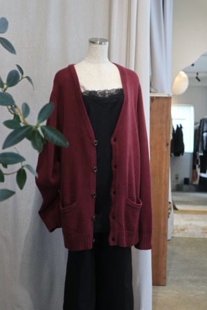 L.L.Bean winered cotton knit cardigan