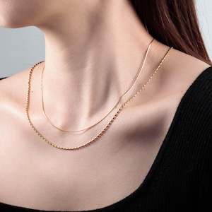 316L dot & double chain necklace  #n109