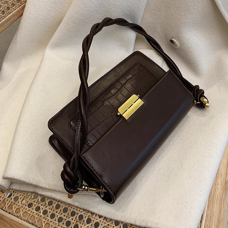 スタンダードレッド レトロ スクウェア メッセンジャーバッグ 手作りハンドバック34416298241