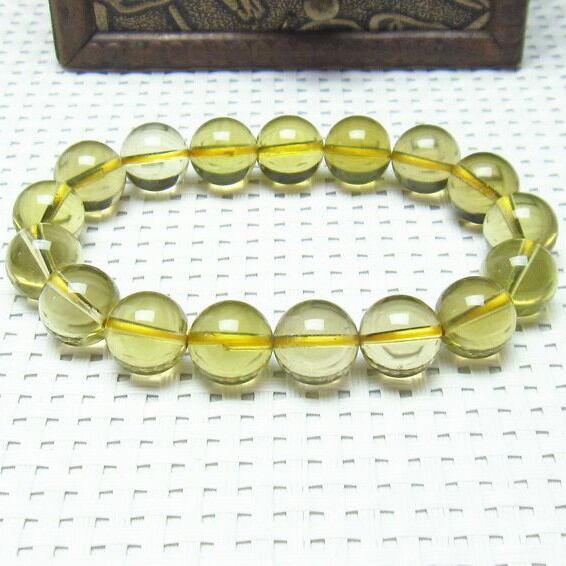 ミルキークォーツ イエロー ブレスレット 12mm おまかせ便 111-1749