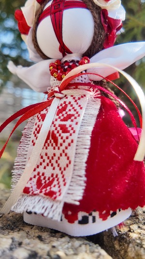 UA.Designer手作りモタンカ 14cm（ウクライナの御守り）スタンド付き