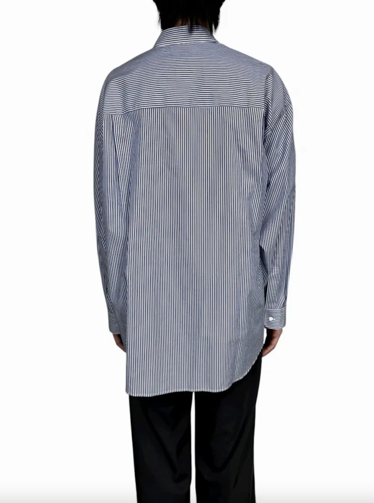 【Graphpaper】Broad Stripe L/S Oversized Regular Collar Shirt