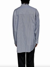 【Graphpaper】Broad Stripe L/S Oversized Regular Collar Shirt