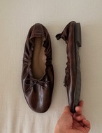 【新作5％OFF・3日間】Gathered Ribbon Ballet Flats_4colors