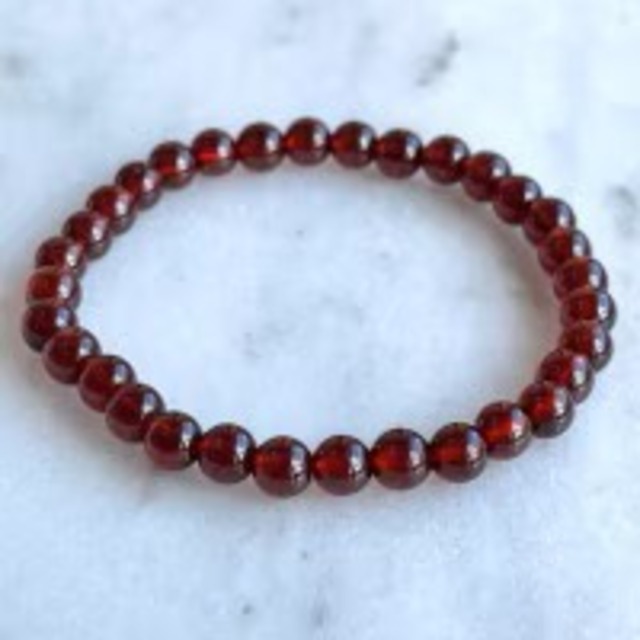 【超美石・レア】オレンジガーネット（ヘソナイト）　6ｍｍ　ブレスレット　5904