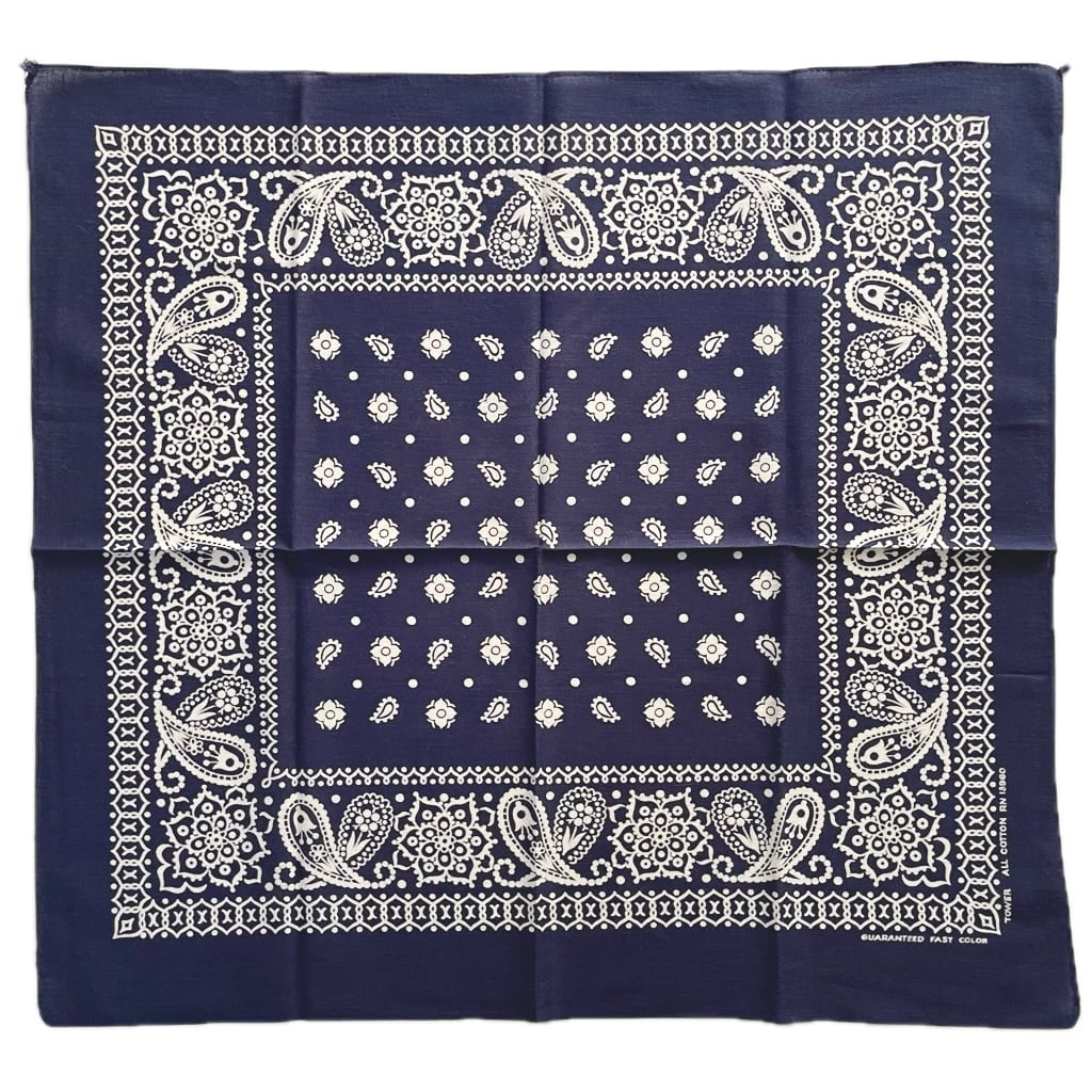 【Good!】1960s~ Tower RN13960 ヴィンテージ バンダナ ネイビー