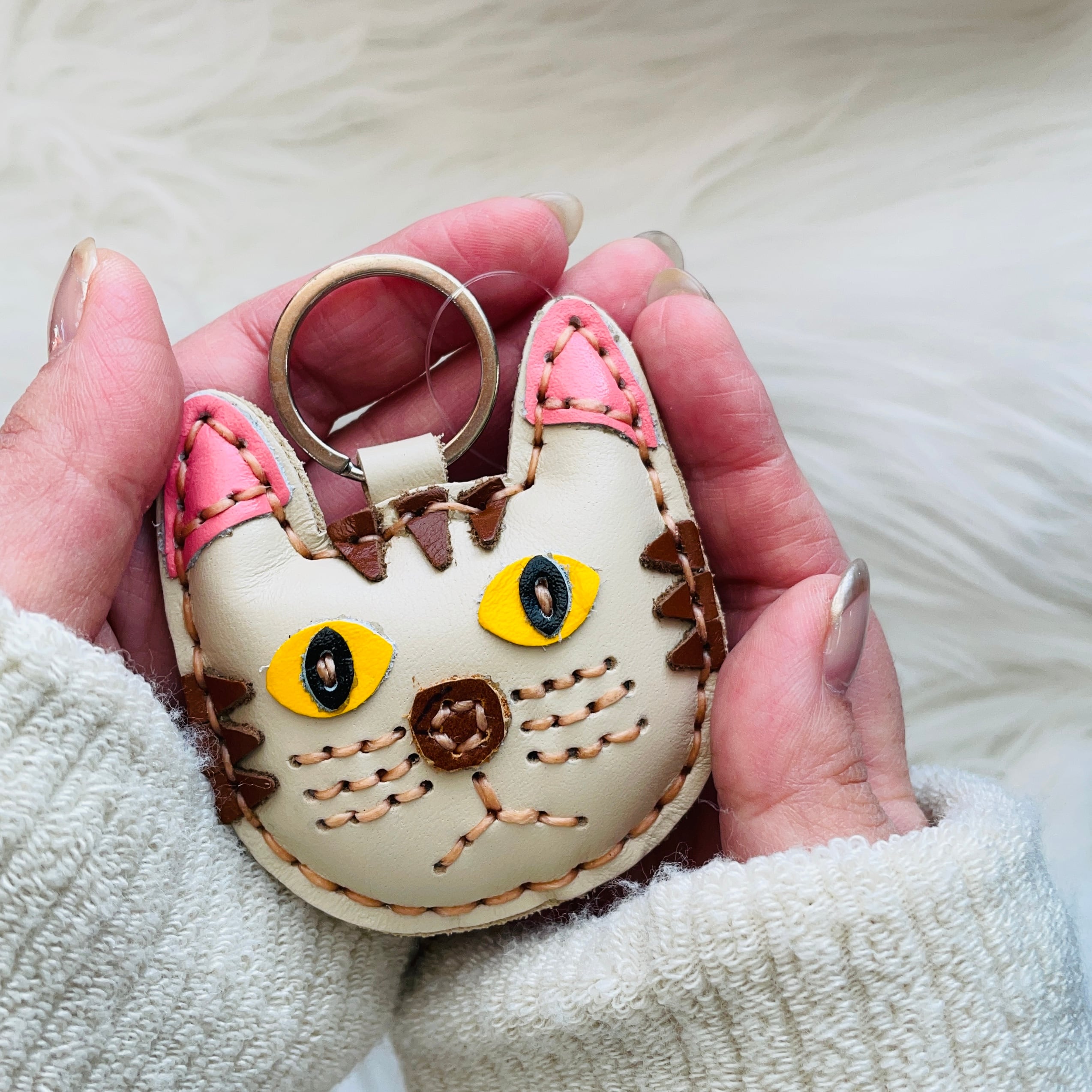 ねこキーホルダー｜レザーkeyホルダー Neko | 猫 ねこ柄 猫雑貨 ねこ