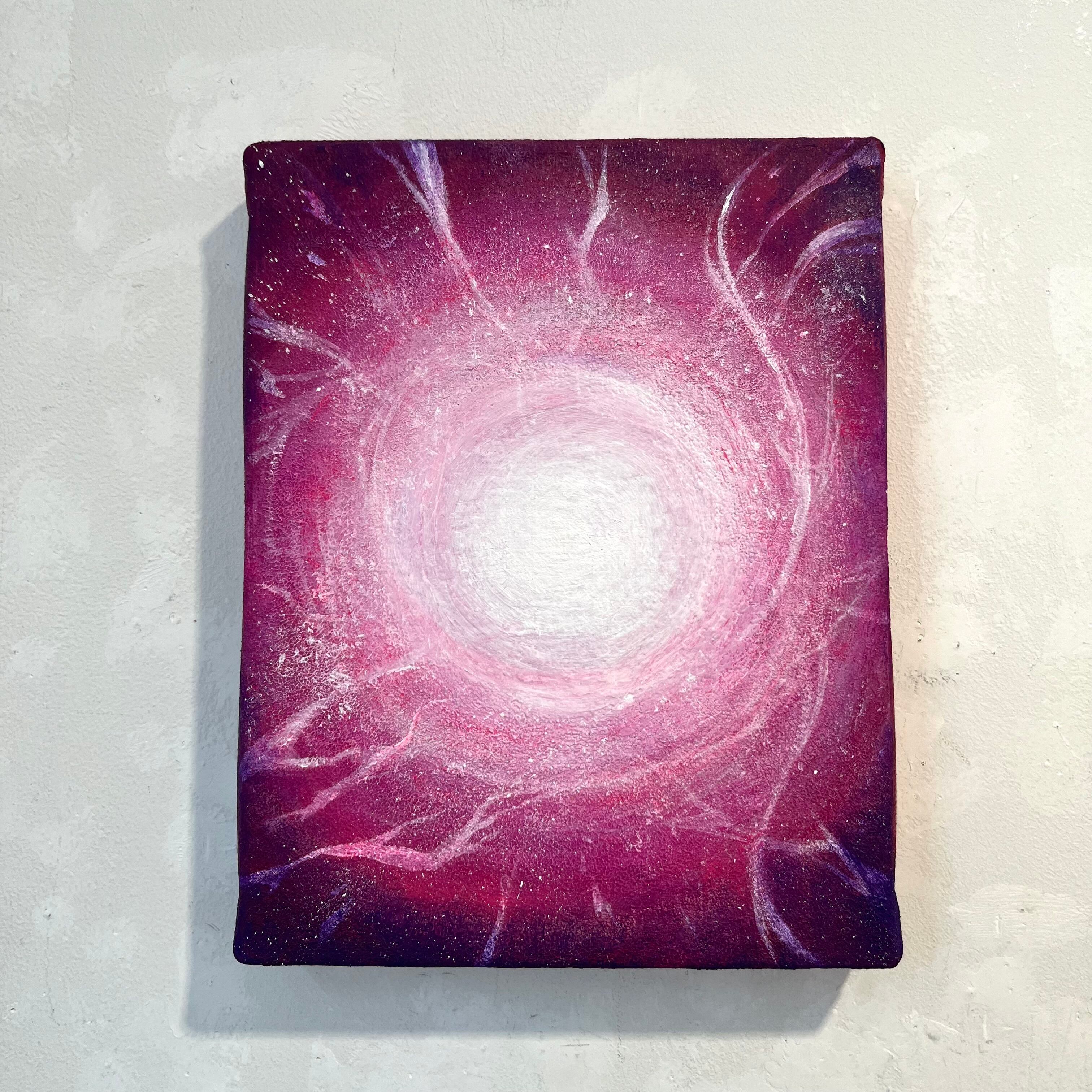 幻想の世界・鹿と三日月【アクリル画】原画・イラスト・幻想的 30×30