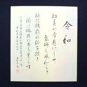 「令和の典拠」H｜書道家直筆のグラデーション大色紙作品