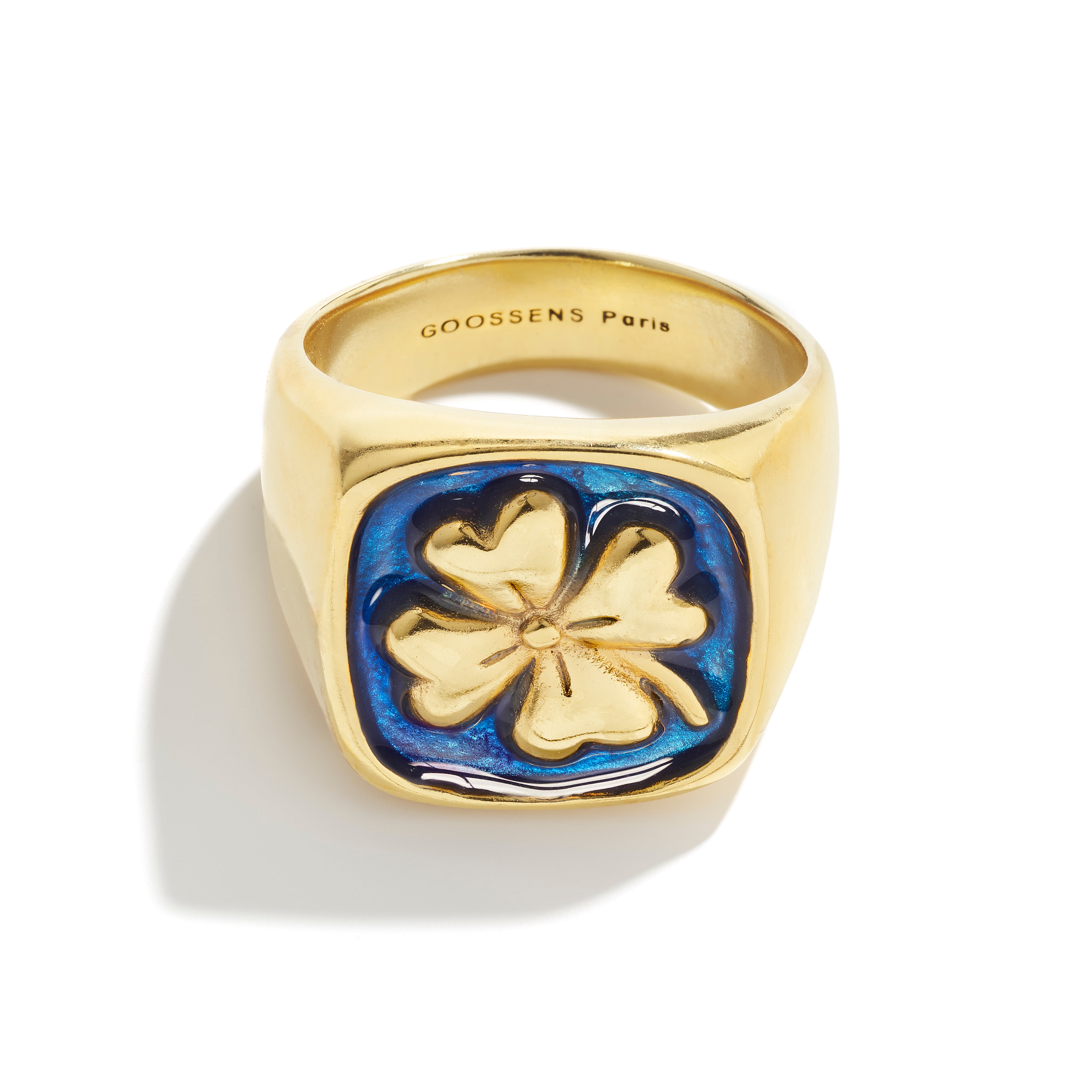 GOOSENS paris Mini Trèfle Signet Ring OCEAN BLUE