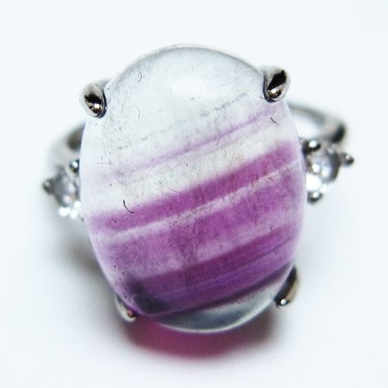 フローライト リング 蛍石 指輪 フリーサイズ 17号 一点物 メール便可 [M便 1/20] 115-7093