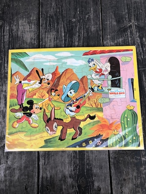 Vintage Disney INLAID PUZZLE ②''Donald Duck&Mickey'' Jaymar/ドナルドダック ミッキーマウスパズル 60's ビンテージ