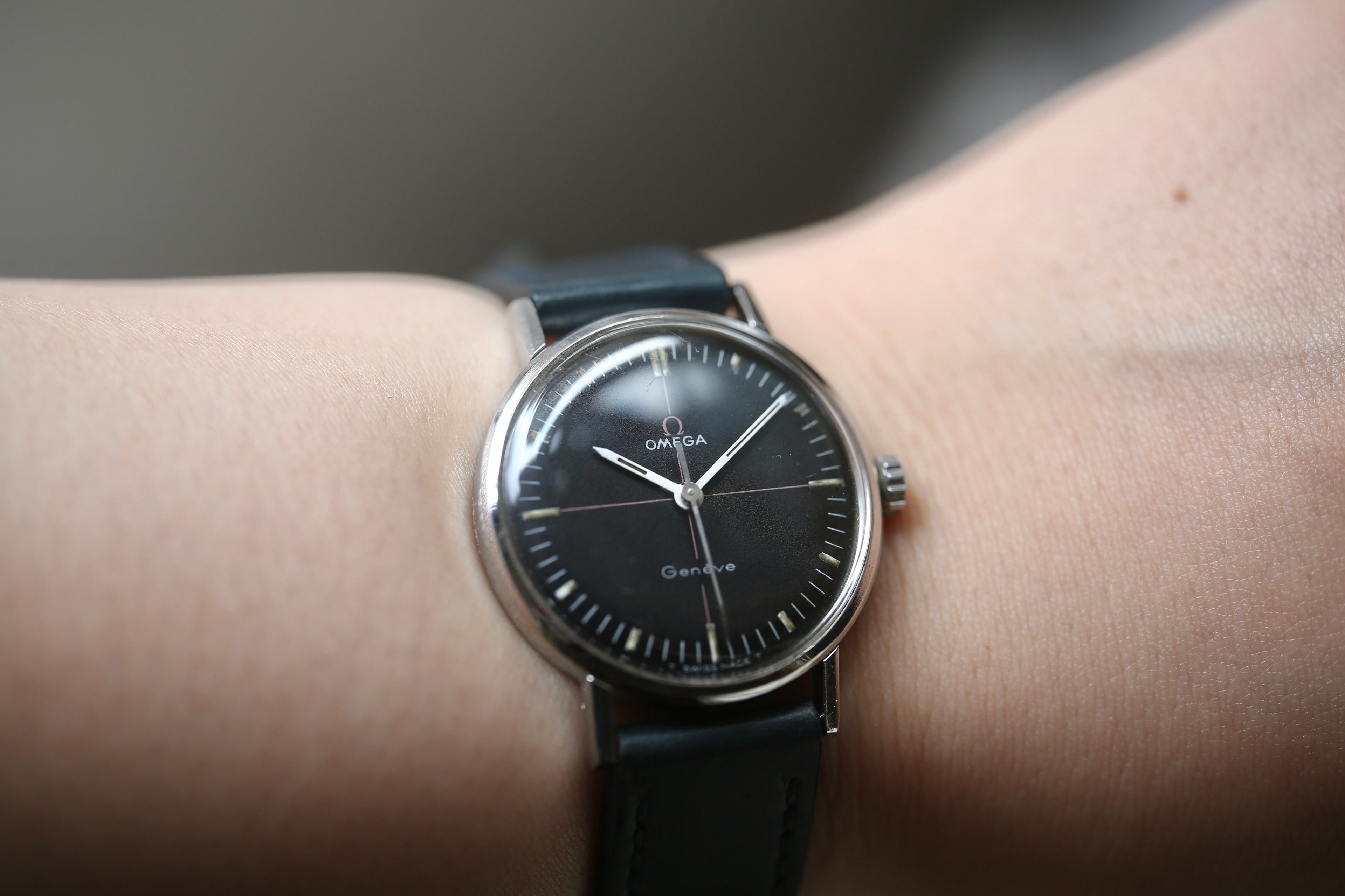 OMEGA】 1968年製 ジュネーブ テクニカルブラックダイヤル OH済み