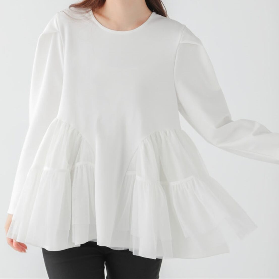 Tulle frill blouse
