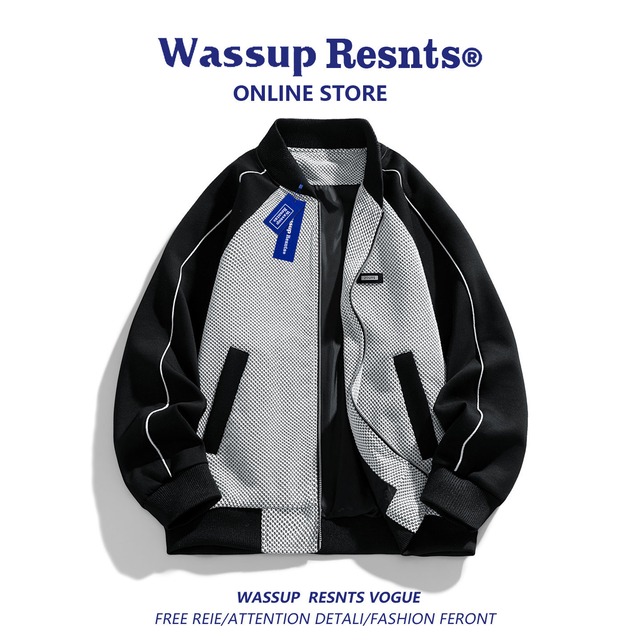 ♥何にでも合う、ずるいやつ！【WSシリーズ】★アウター★ 2color ジャケット ユニセックス メンズ 大きいサイズ 配色 スタンドネック