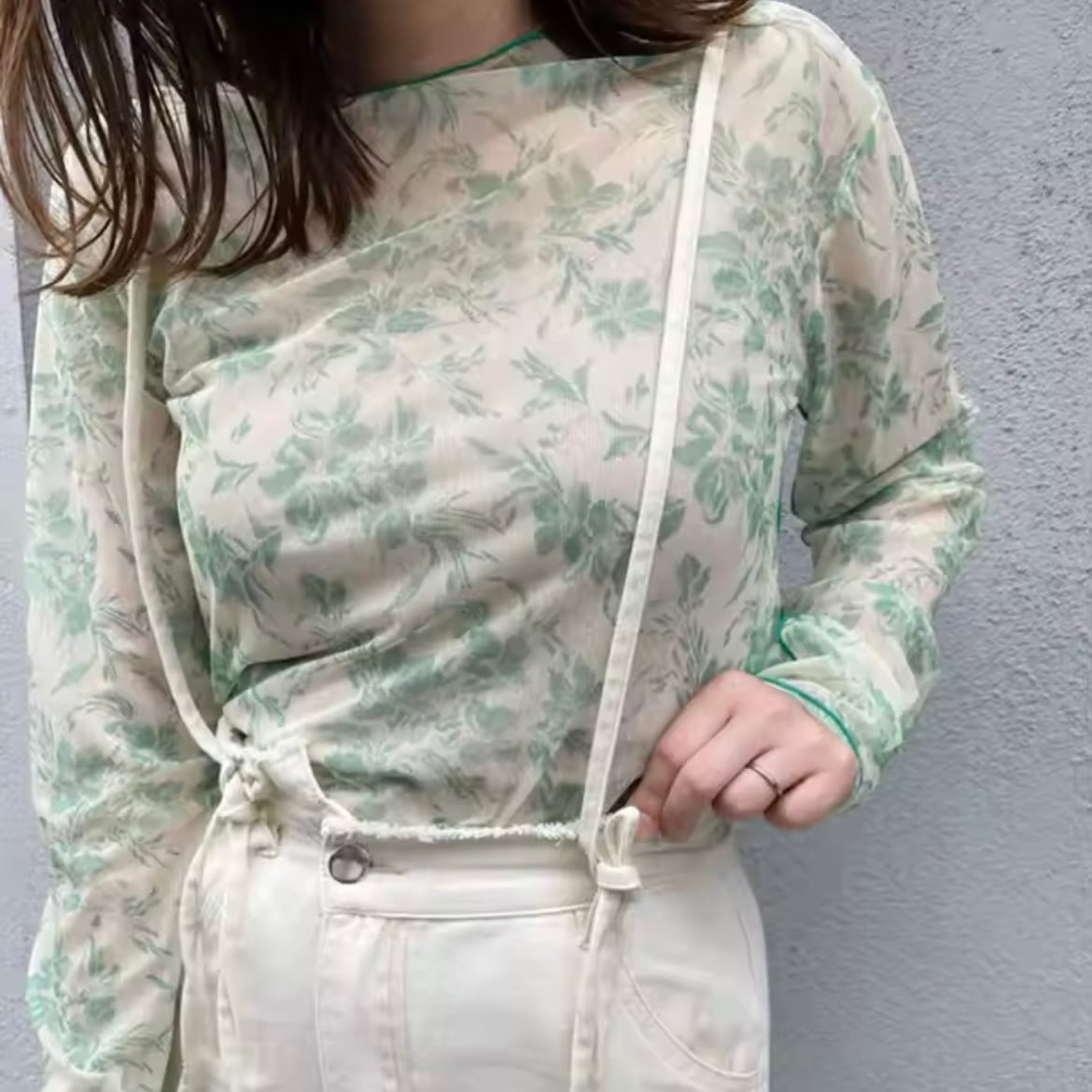 botanical sheer tops