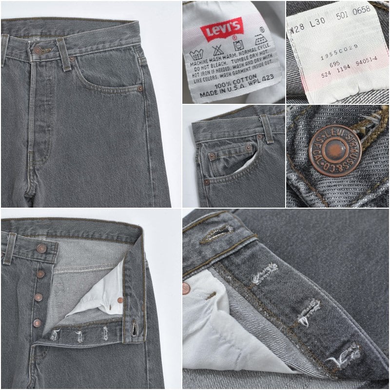 90s USA製 Levi's リーバイス 501 先染め ブラック デニム パンツ
