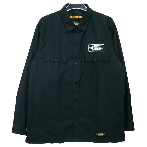 NEIGHBORHOOD 18SS CLASSIC WORK/C-SHIRT.LS 181TSNH-SHM01 サイズXL ネイバーフッド クラシック  ワークシャツ ロングスリーブ ブラック 長袖【中古】