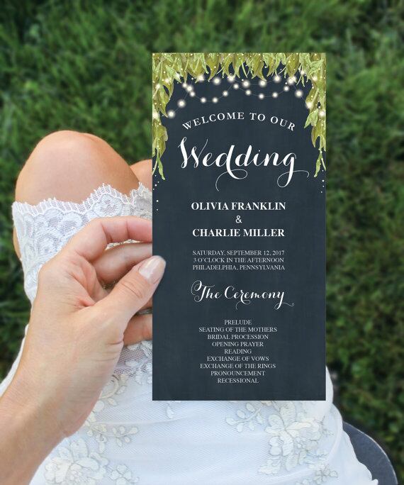 【Enchanted】ゲストが何名でもこの値段♥︎自分で作る海外風ウェディングプログラム表キット│結婚式