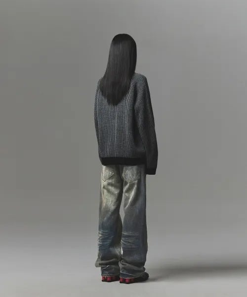 ☆Stray Kids リノ 着用！！【NOT4NERD】444 Logo Two Tone Rib Knit