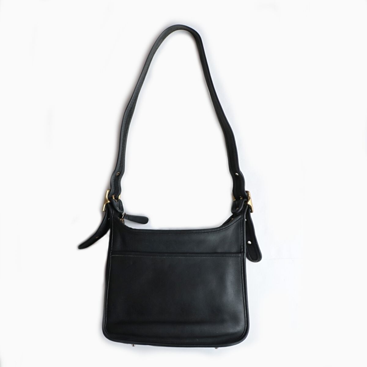 90s old COACH コーチ メキシコ製 ショルダー レザー バッグ 黒 USED