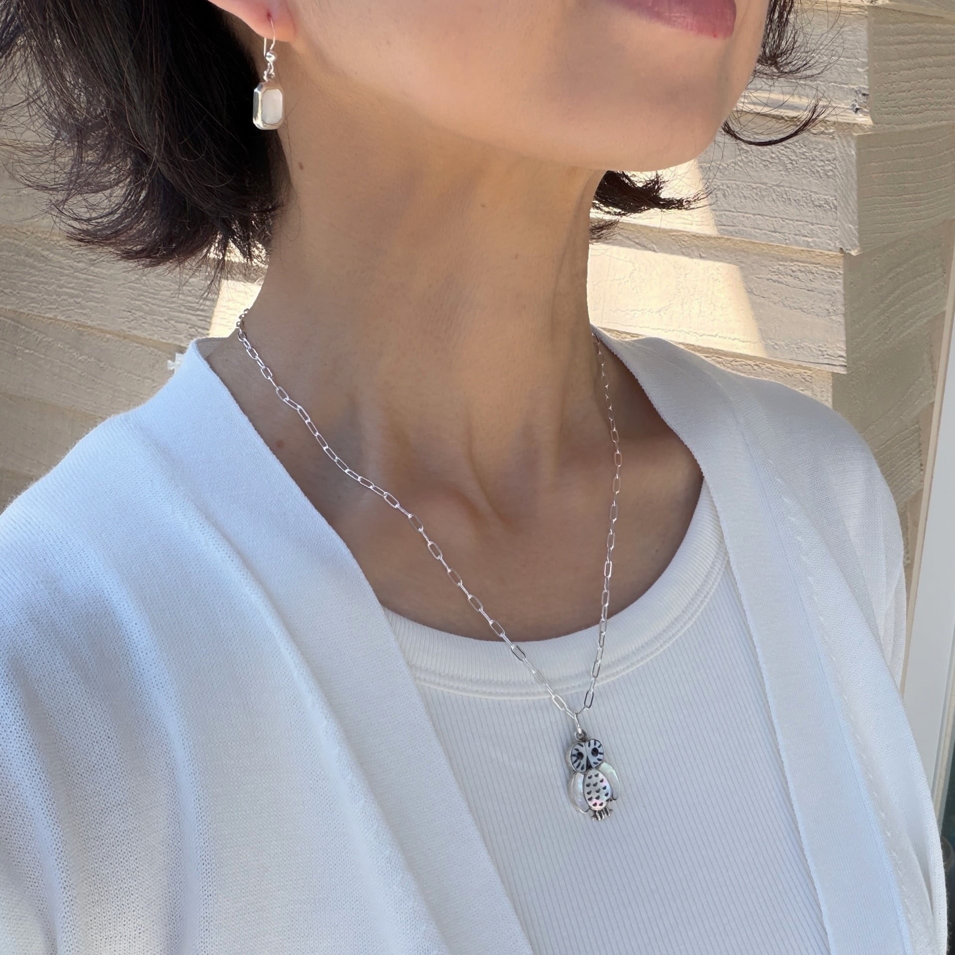 再入荷】《Indian Jewelry 》ZUNI フクロウ ホワイト シェル