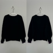 やわもち2wayバイカラーカフknit/ブラック