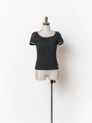 BURBERRY LONDON バーバリーロンドン ノバチェックトリムショートスリーブトップス