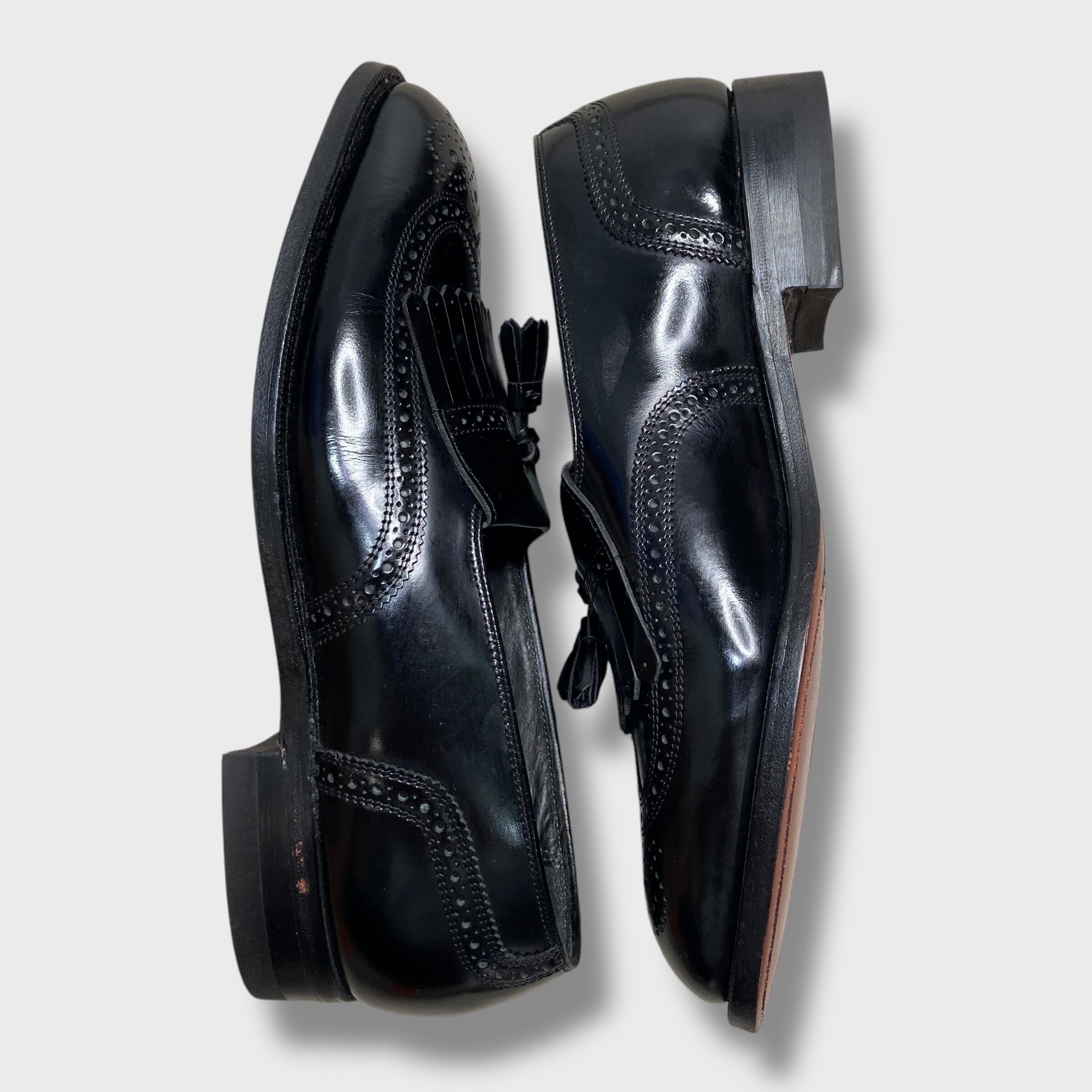 80s USA製 フローシャイム タッセルローファー デッドストック デッドストック フローシャイム タッセルローファー キルト 26cm