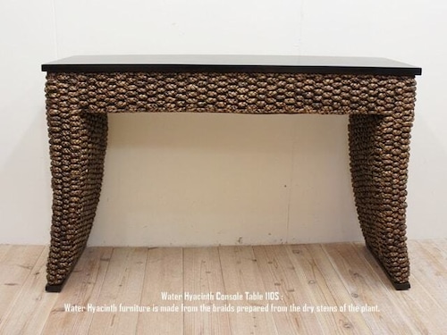 チーク＆ウォーターヒヤシンス コンソールテーブル W120×D35×H75cm アジアン家具 バリ家具