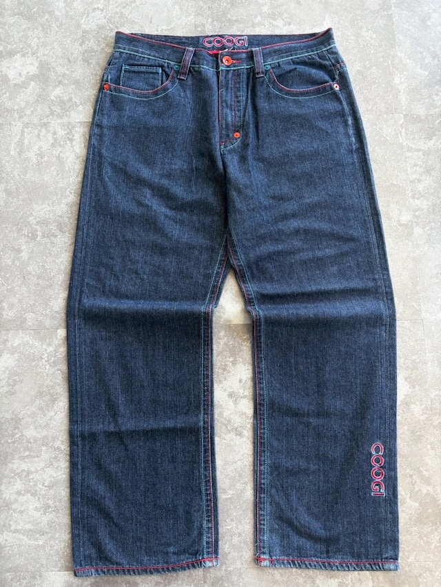 COOGI Tribal Mask Embroidery Denim