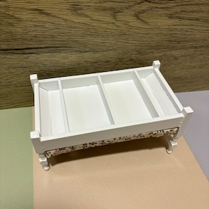 020-30070　ミニチュア家具　bed　シングルベッド【ラティス】 White