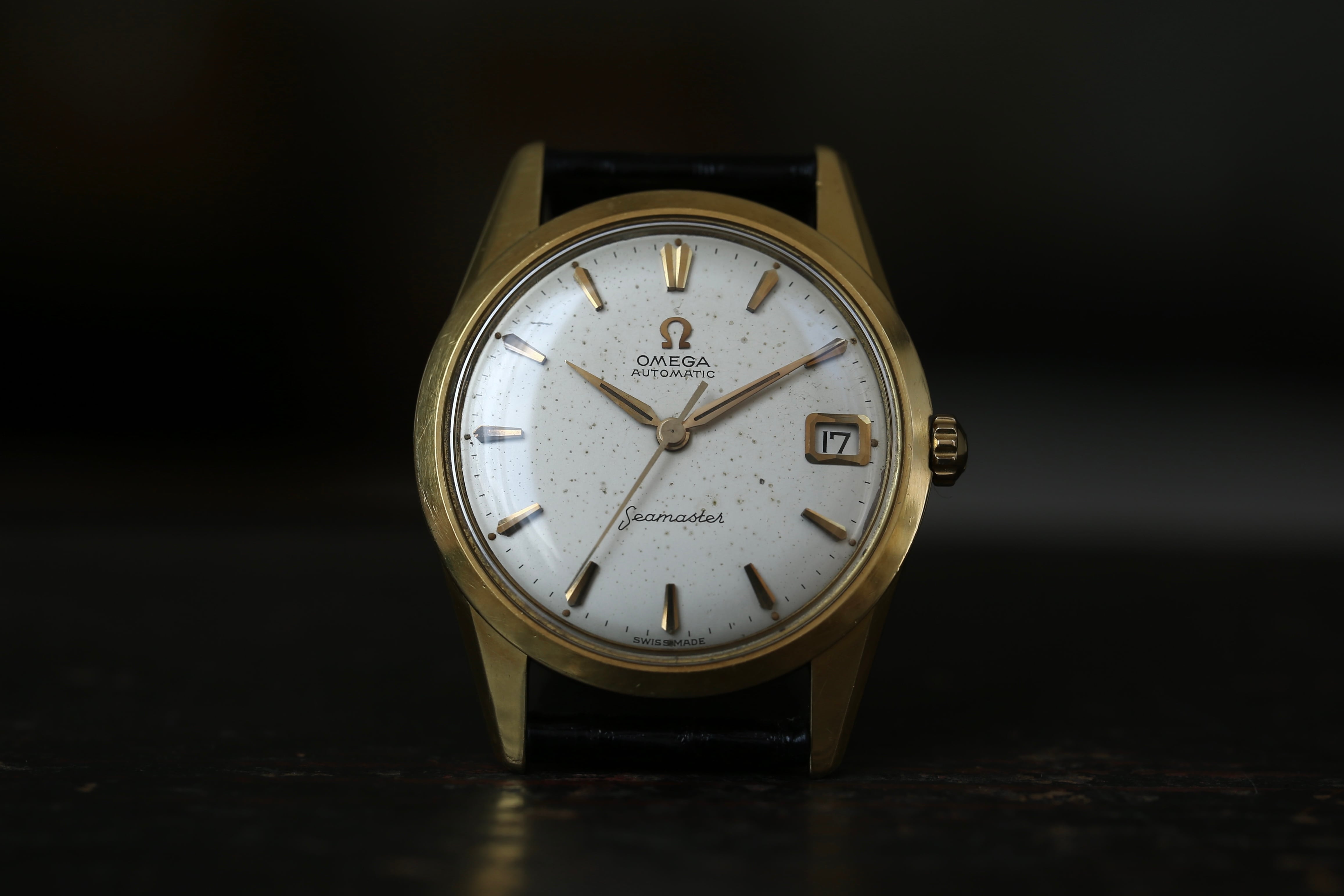 【OMEGA】1960年製 オメガ シーマスター・デラックス デイト アルファ針 ポリゴンケース 18金無垢 OH済み / Vintage watch / Seamaster /18K / Cal.562