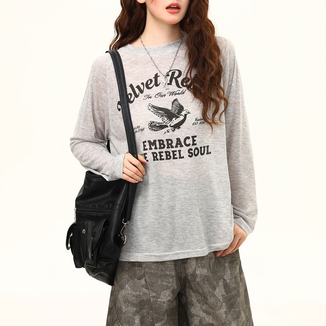 ヴィンテージライクバードグラフィックTシャツ 1col R02515