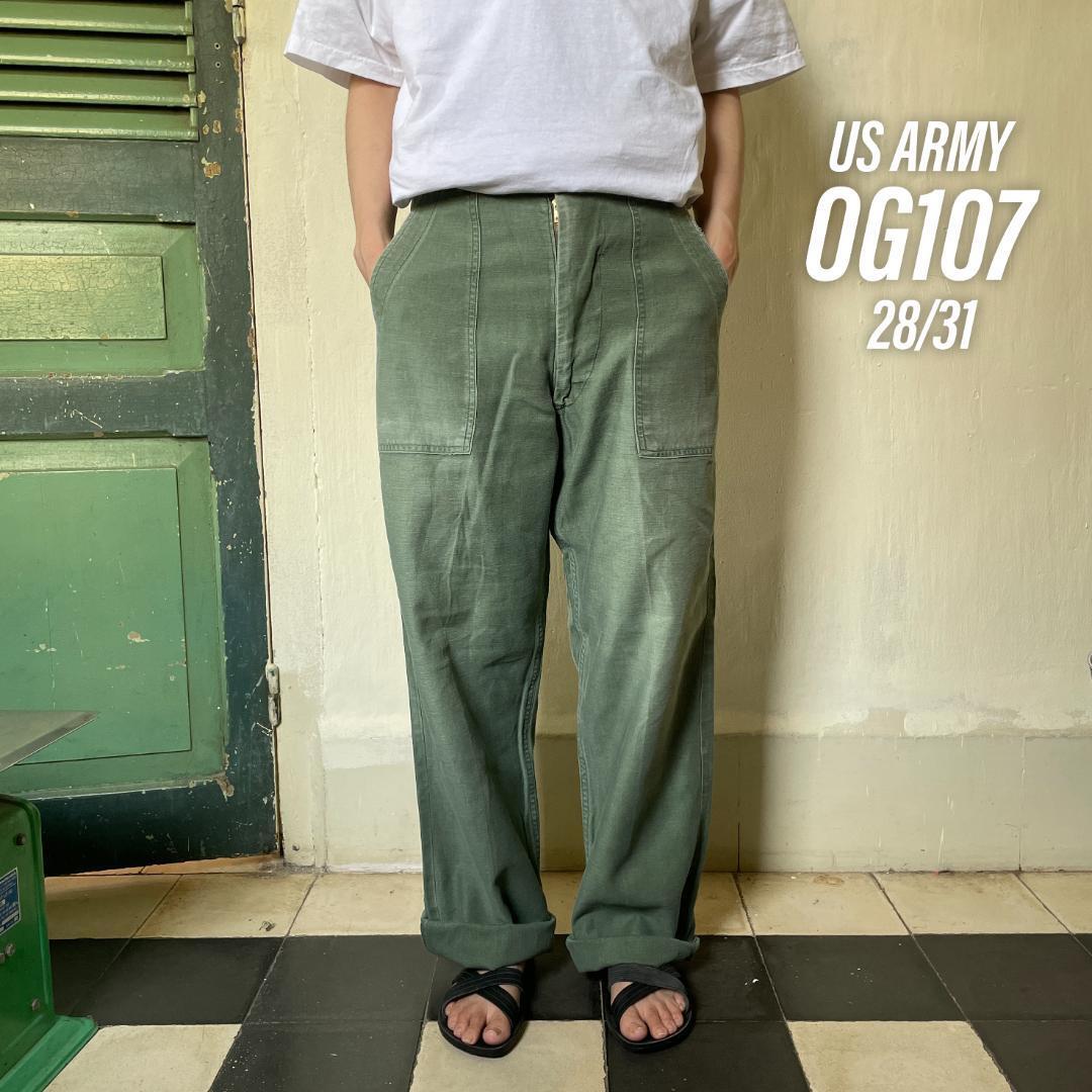 70s 米軍実物 OG107 Utility Pants ベイカーパンツ-