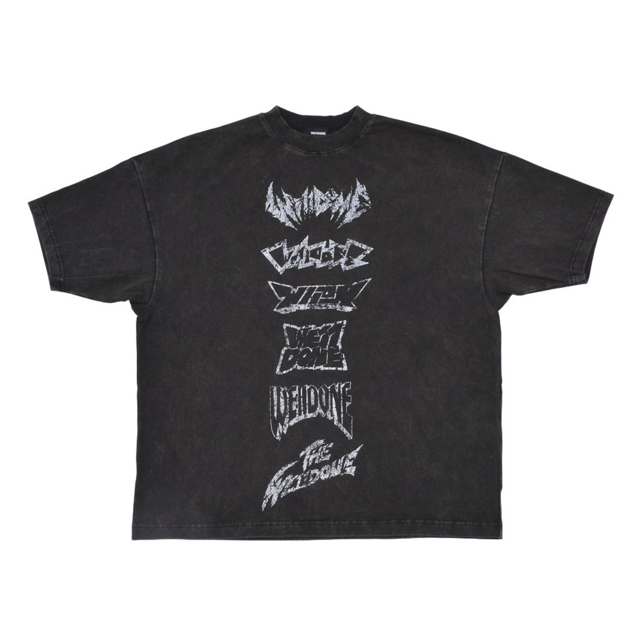 【WE11DONE】BLACK MULTI LOGO PRINT T-SHIRT - 1