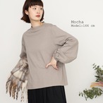 パフスリーブ長袖コットンカットソープルオーバー