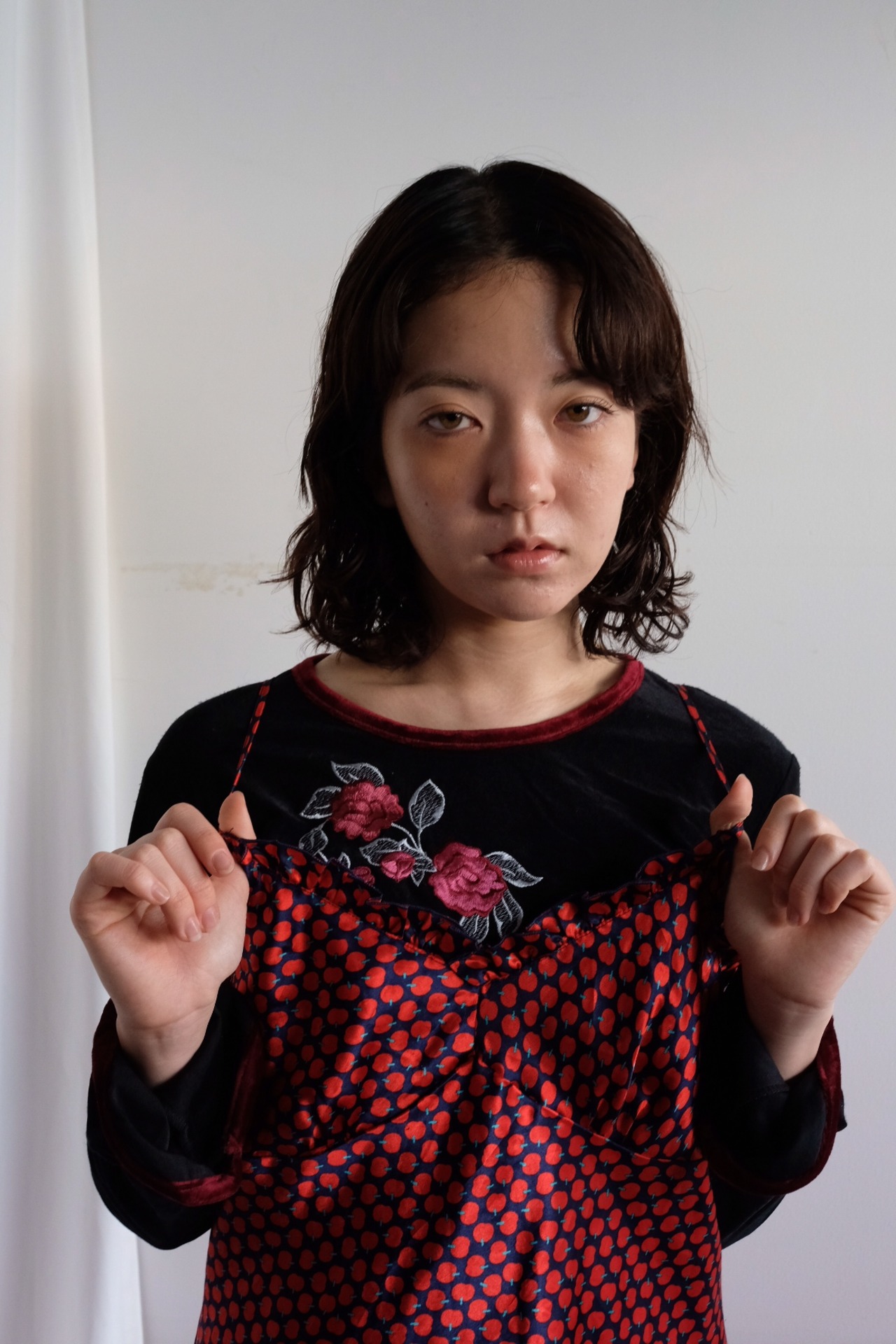 Apple pattern camisole dress