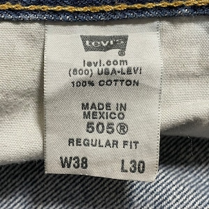 LEVI'S 505 デニム ジーンズ ジーパン W38L30 メキシコ製 ビッグサイズ ダボパン レギュラーフィット リーバイス 濃紺 インディゴ US古着